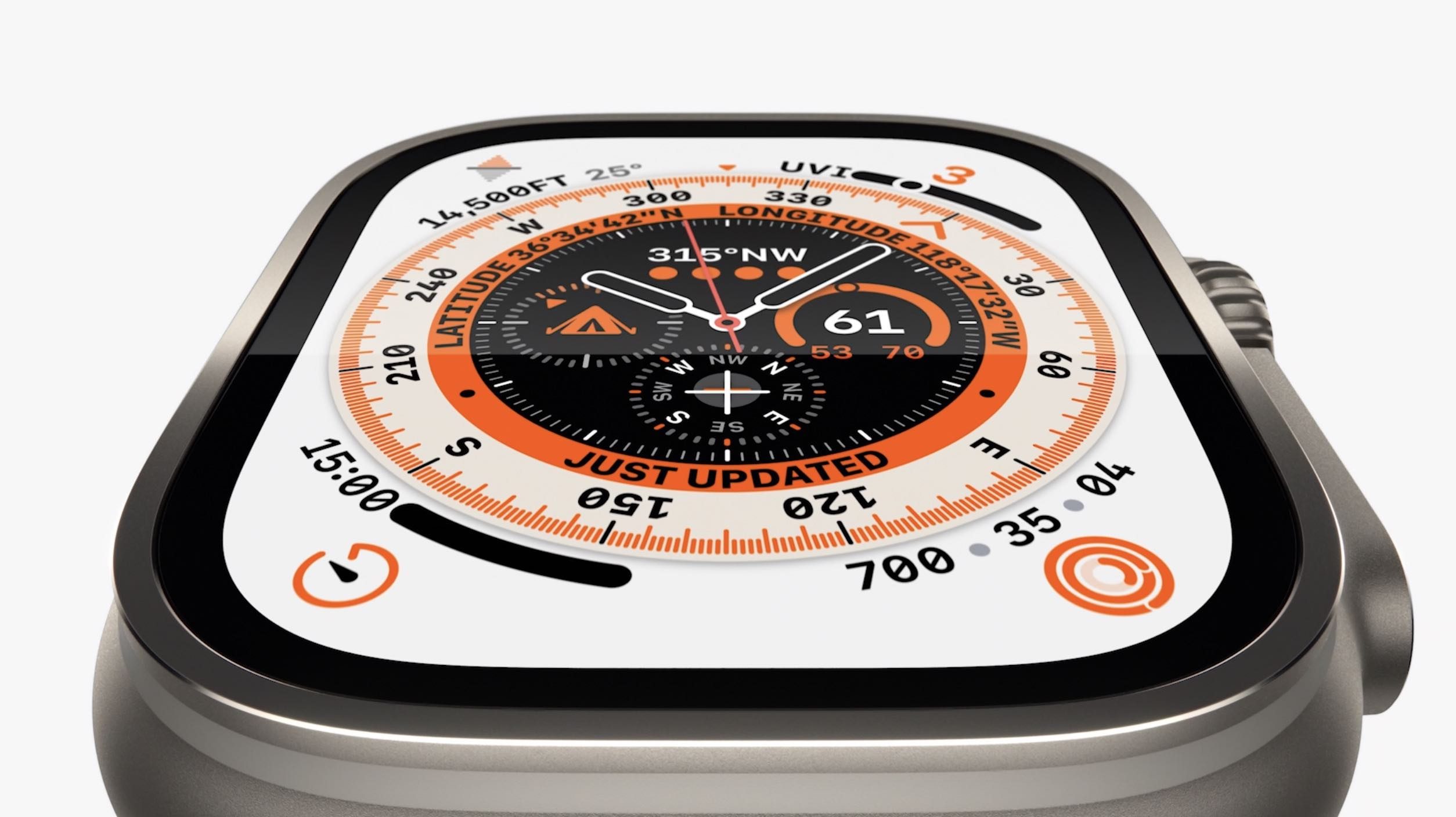 Apple Watch Ultra vs Series 8 display 1